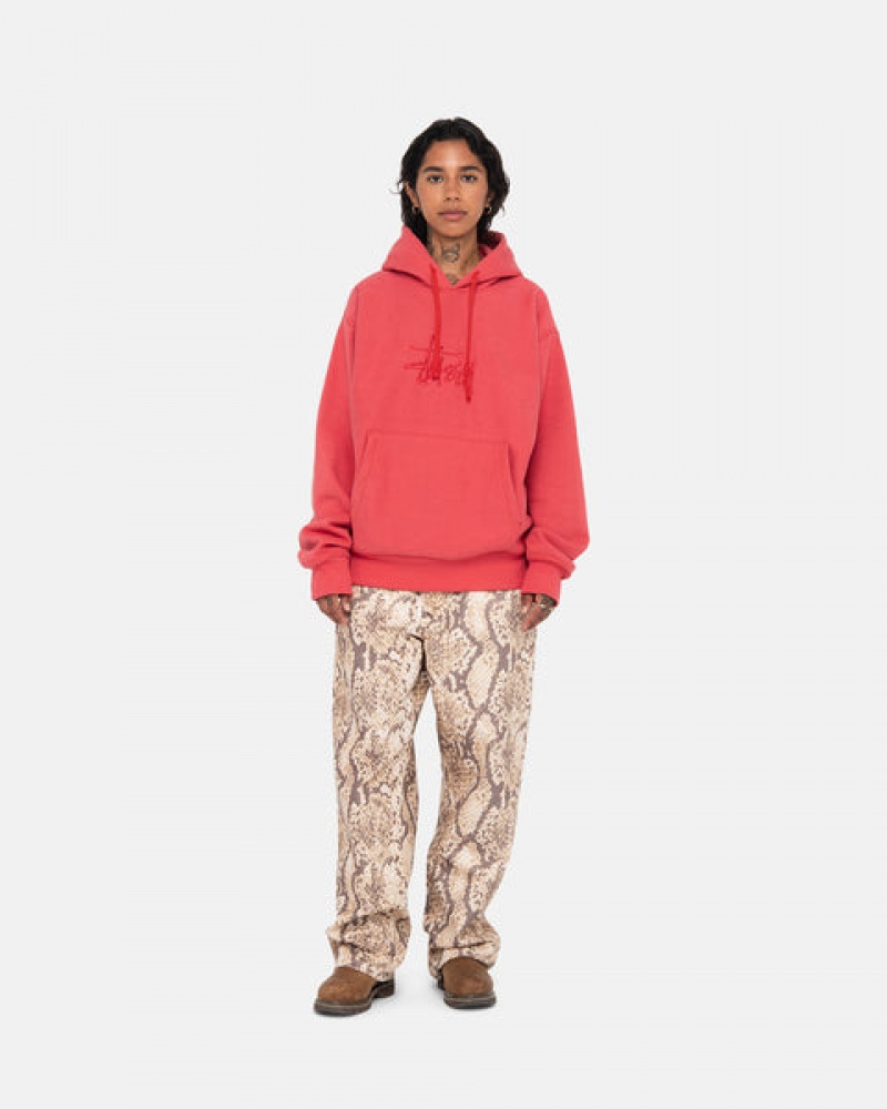 Stussy Basic Applique Hood Sweatshirts Heren Rood Belgium | TOS-6950