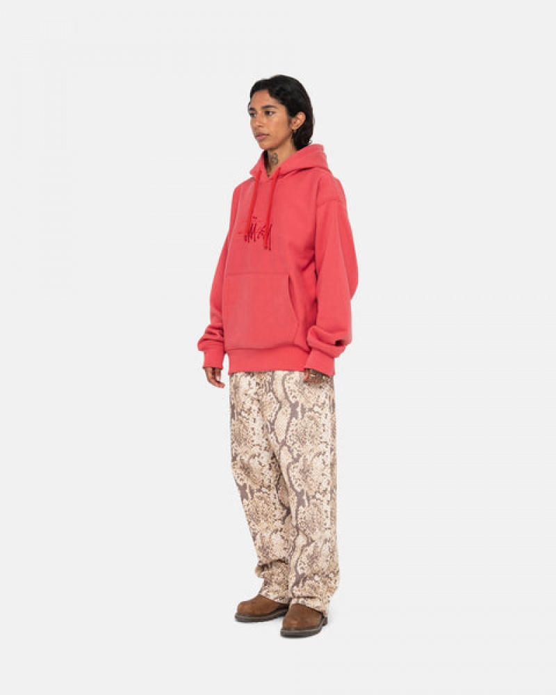 Stussy Basic Applique Hood Sweatshirts Heren Rood Belgium | TOS-6950