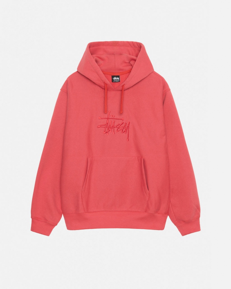 Stussy Basic Applique Hood Sweatshirts Heren Rood Belgium | TOS-6950