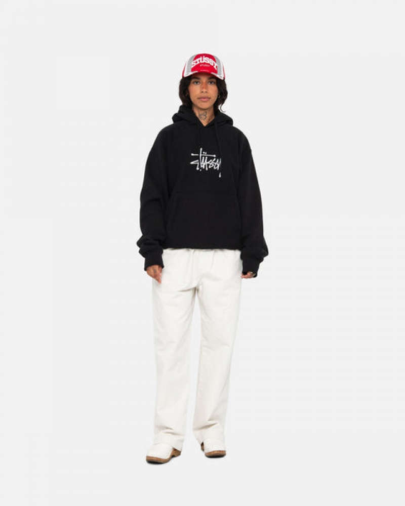 Stussy Basic Applique Hoodie Hoodie Dames Zwart Belgium | HNF-4206