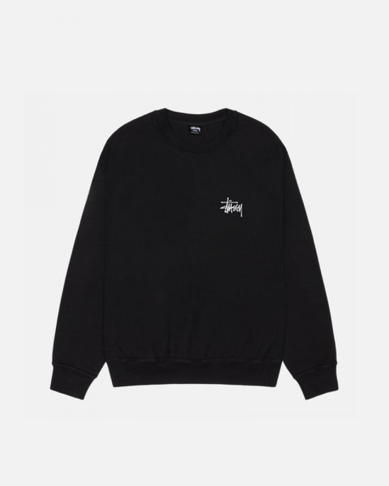 Stussy Basic Stüssy Pigment Dyed Crew Sweatshirts Dames Zwart Belgium | XMP-5416