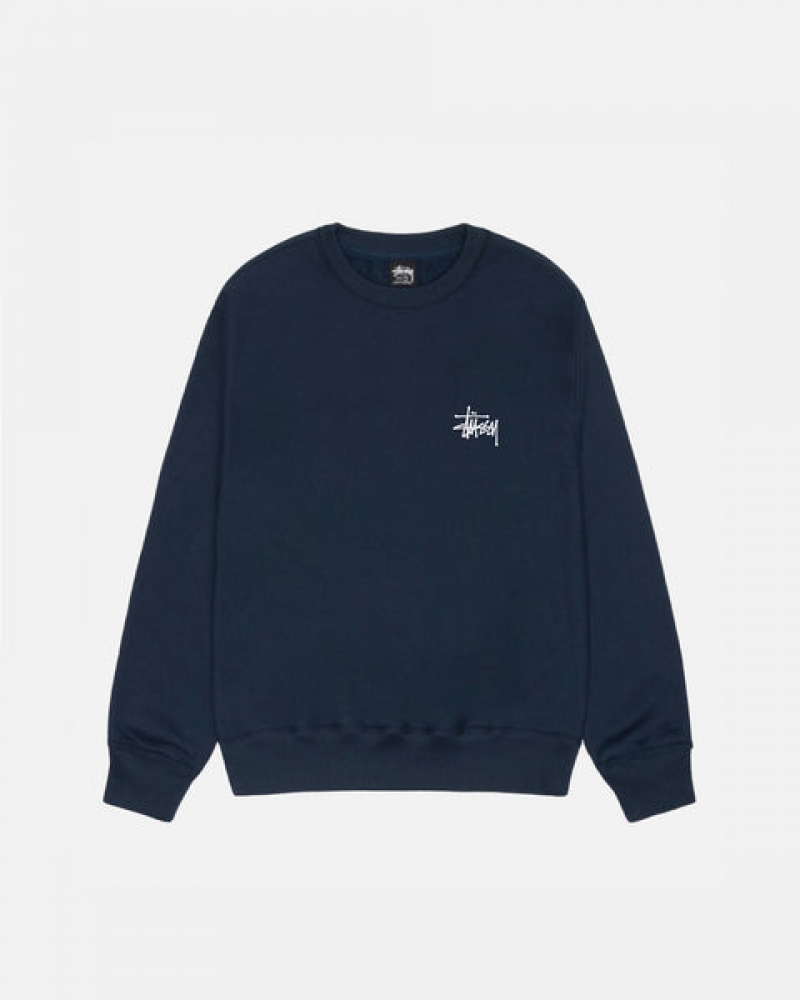 Stussy Basic Stussy Crew Sweatshirts Dames Donkerblauw Belgium | TWI-0008