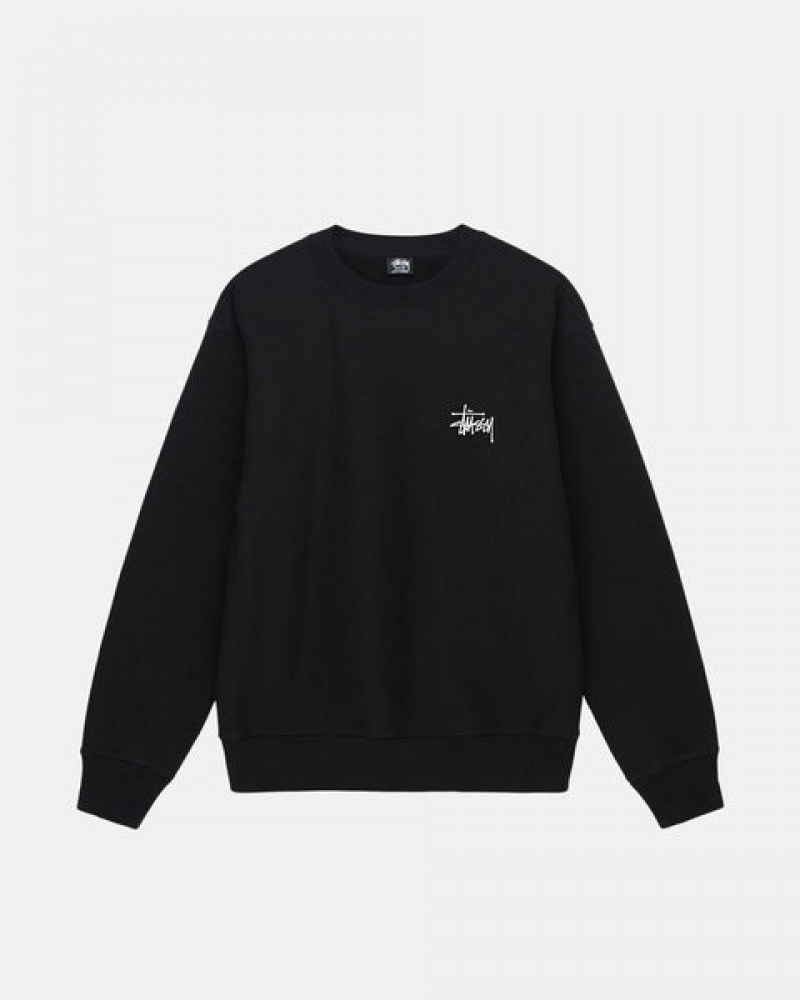 Stussy Basic Stussy Crew Sweatshirts Dames Zwart Belgium | QJJ-5571