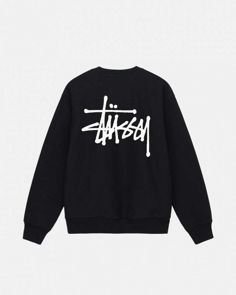 Stussy Basic Stussy Crew Sweatshirts Dames Zwart Belgium | QJJ-5571