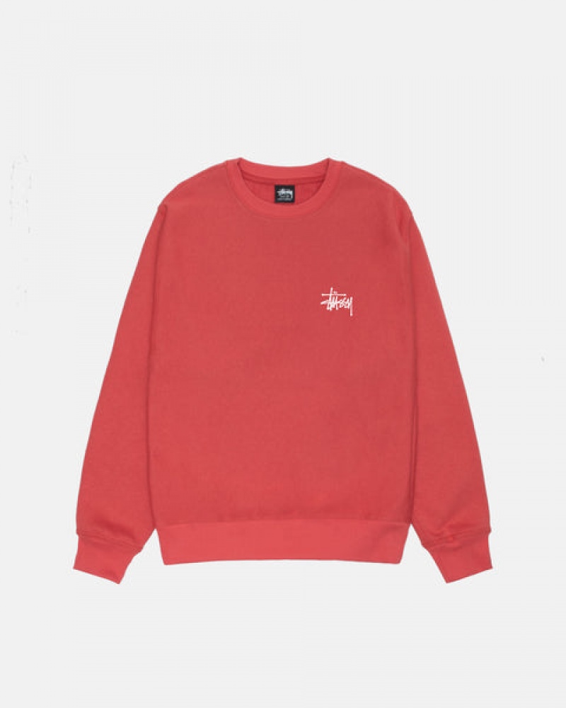 Stussy Basic Stussy Crew Sweatshirts Heren Rood Belgium | WST-0129