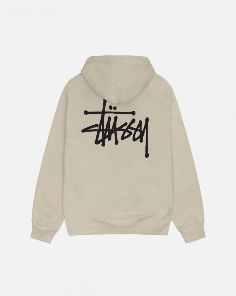 Stussy Basic Stussy Hood Sweatshirts Heren Khaki Belgium | YLP-8839