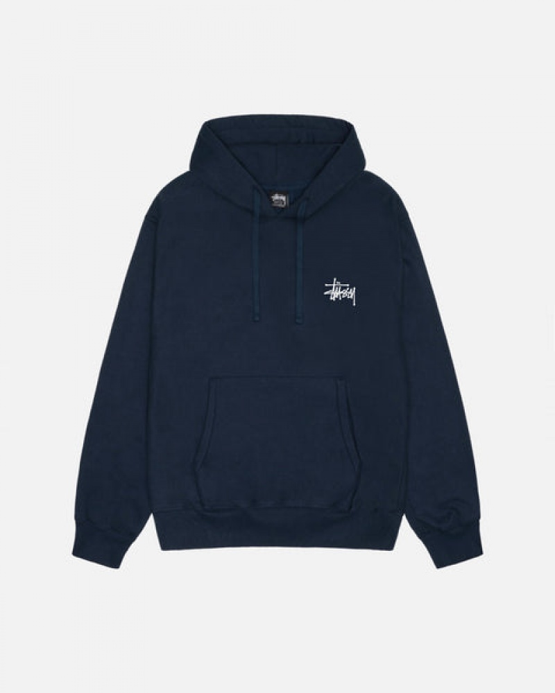 Stussy Basic Stussy Hoodie Hoodie Heren Donkerblauw Belgium | AYA-6242