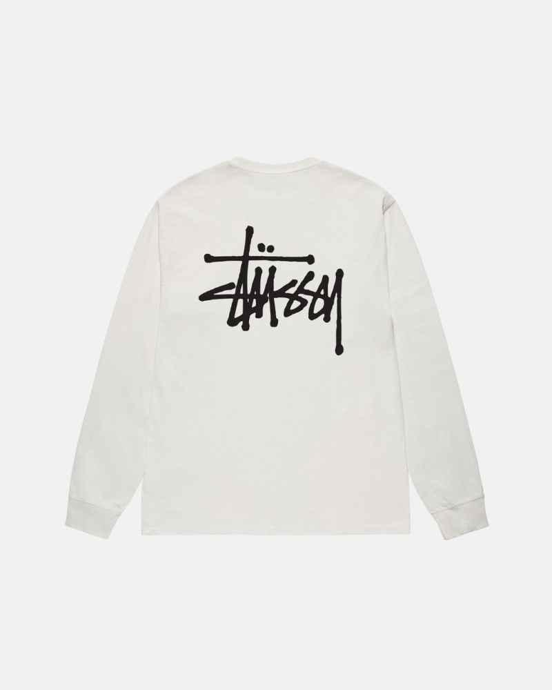 Stussy Basic Stussy LS Tee Pigment Dyed T-shirts Heren Beige Belgium | YAN-3104