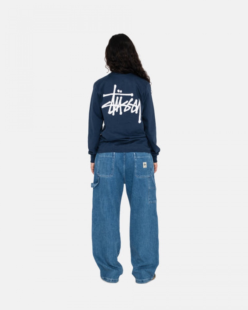 Stussy Basic Stussy Ls Tee T-shirts Dames Donkerblauw Belgium | RVP-9097