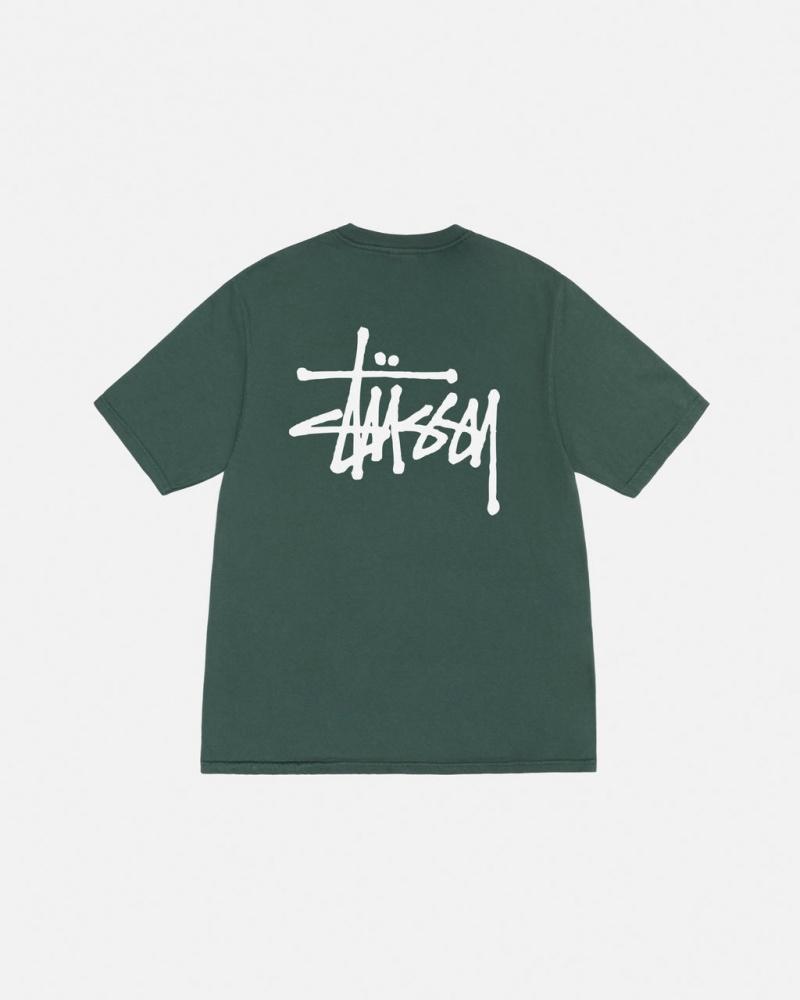 Stussy Basic Stussy Tee Pigment Dyed T-shirts Heren Groen Belgium | QTP-3849