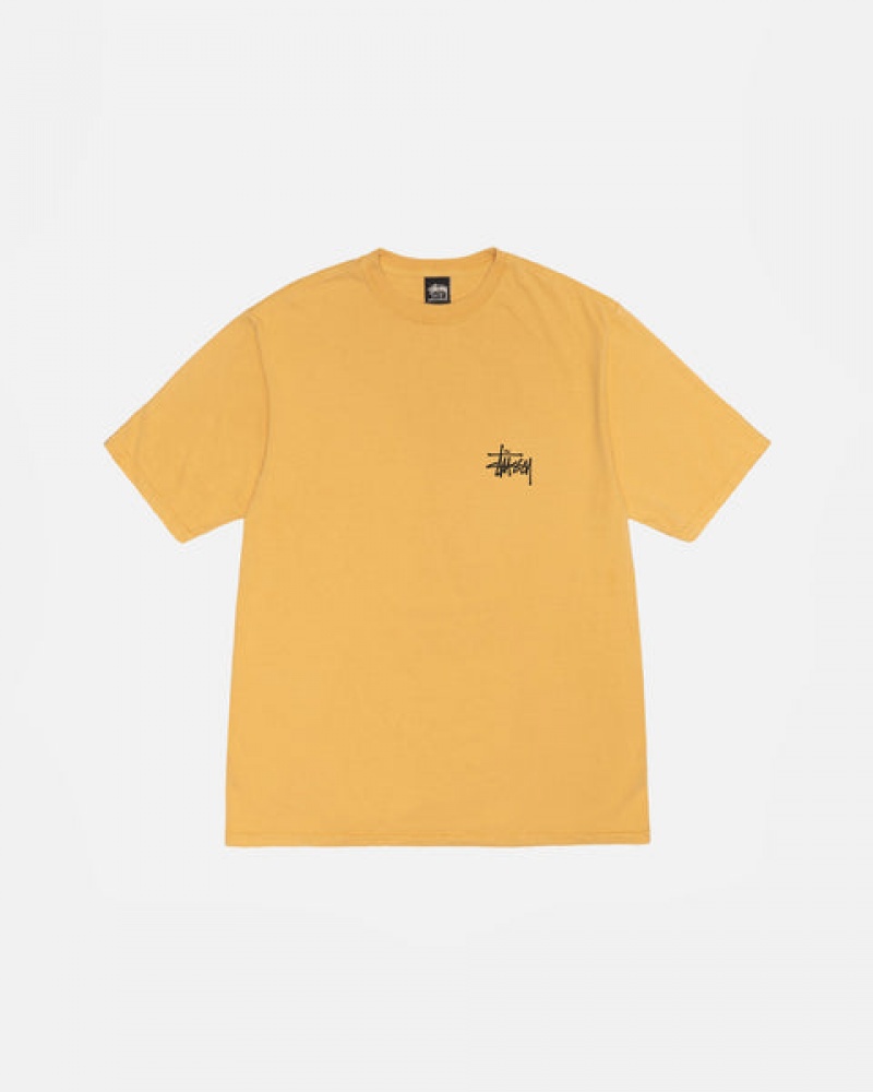 Stussy Basic Stussy Tee Pigment Dyed T-shirts Heren Geel Belgium | SKL-4221