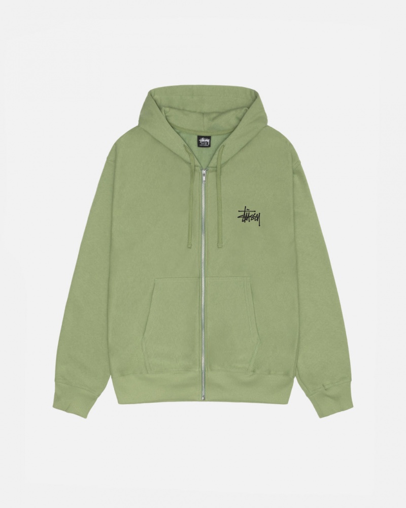 Stussy Basic Stussy Zip Hood Sweatshirts Heren Groen Belgium | QQQ-3264