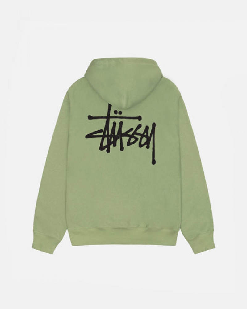 Stussy Basic Stussy Zip Hood Sweatshirts Dames Groen Belgium | OZI-8646