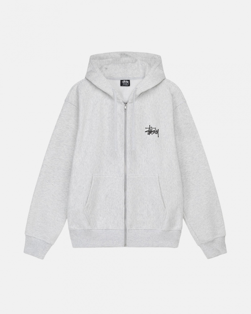 Stussy Basic Stussy Zip Hoodie Hoodie Heren Grijs Belgium | VRH-6103