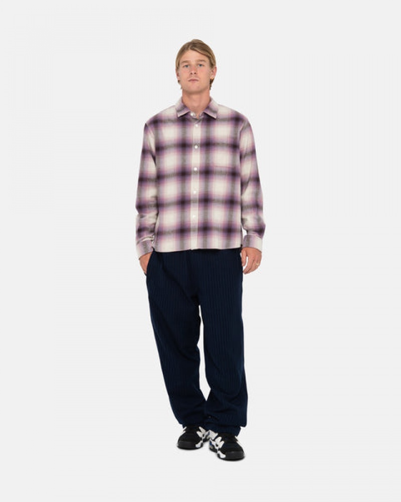 Stussy Bay Plaid Shirt Overhemd Heren Bordeaux Belgium | KJF-4362