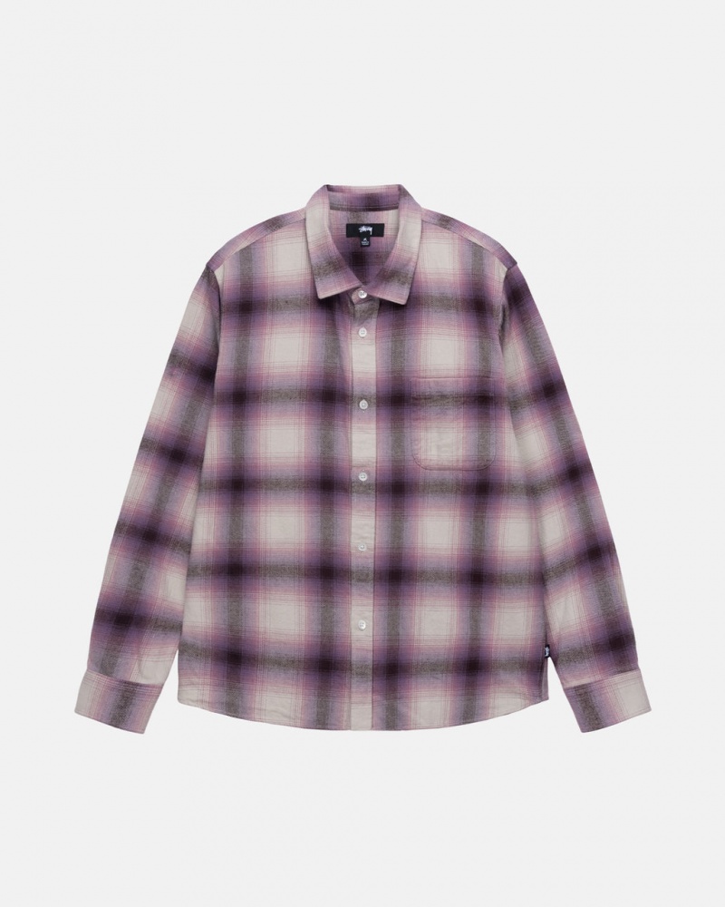 Stussy Bay Plaid Shirt Overhemd Heren Bordeaux Belgium | KJF-4362