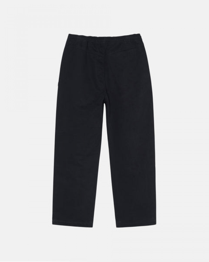 Stussy Beach Pant Brushed Katoenen Broek Heren Zwart Belgium | TND-0367