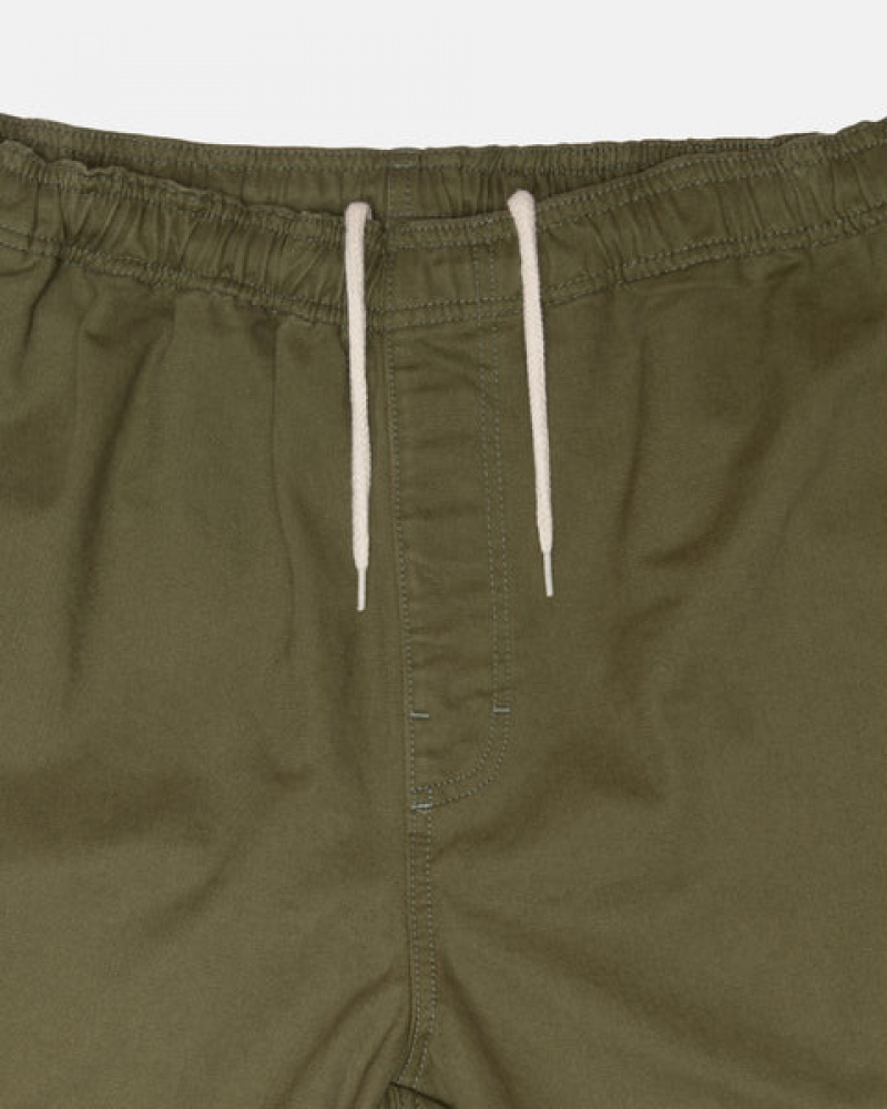 Stussy Beach Pant Brushed Katoenen Broek Heren Olijfgroen Belgium | UBW-1086