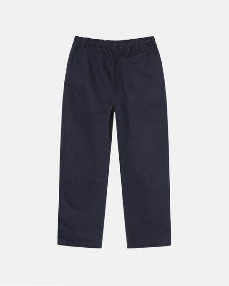 Stussy Beach Pant Brushed Katoenen Broek Dames Donkerblauw Belgium | CBS-6952