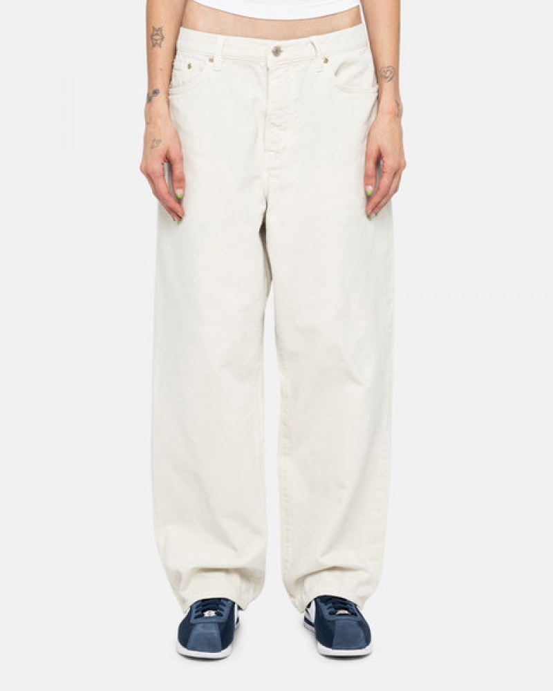 Stussy Big Ol' Jean Washed Canvas Broek Dames Beige Belgium | ODF-3342