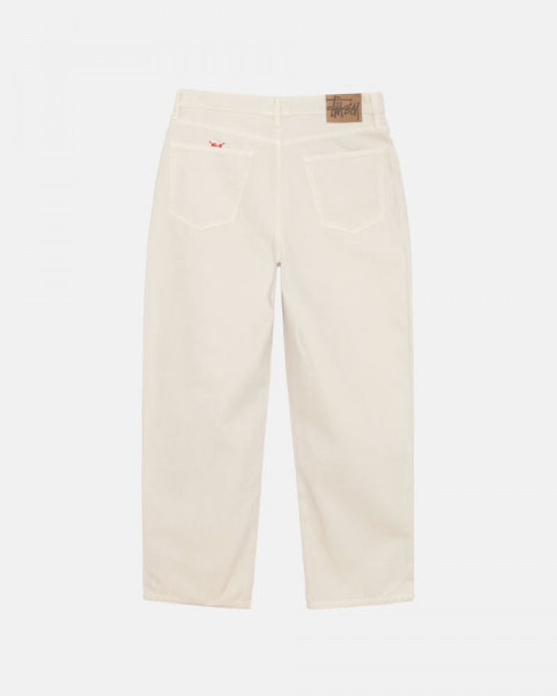 Stussy Big Ol' Jean Washed Canvas Broek Dames Beige Belgium | ODF-3342