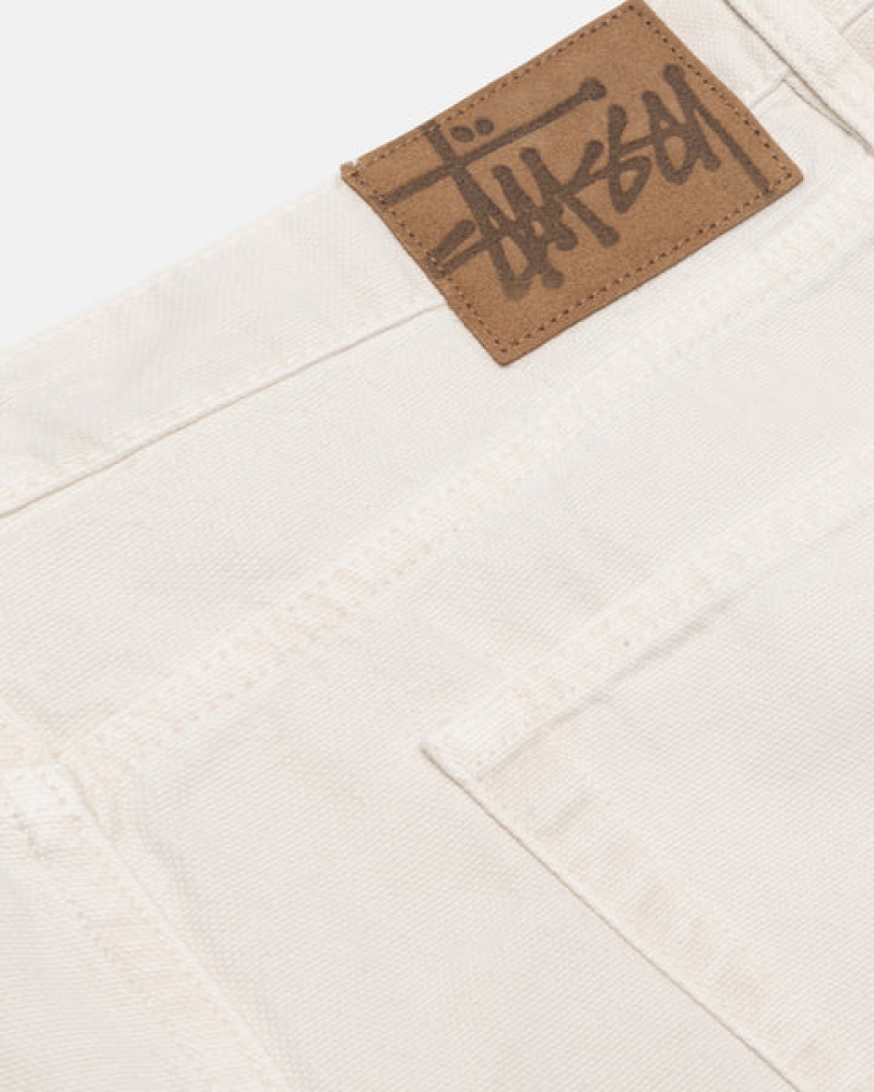 Stussy Big Ol' Jean Washed Canvas Broek Dames Beige Belgium | ODF-3342