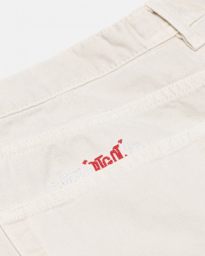 Stussy Big Ol' Jean Washed Canvas Broek Dames Beige Belgium | ODF-3342