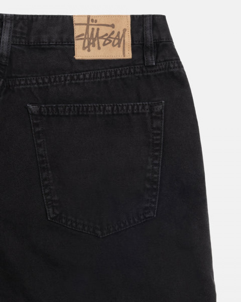 Stussy Big Ol' Jean Washed Canvas Broek Dames Zwart Belgium | GUP-2734