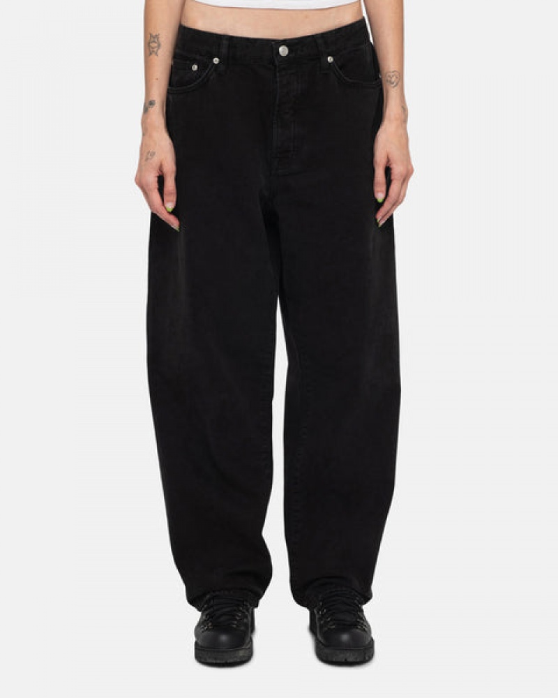 Stussy Big Ol' Jean Washed Canvas Broek Dames Zwart Belgium | GUP-2734