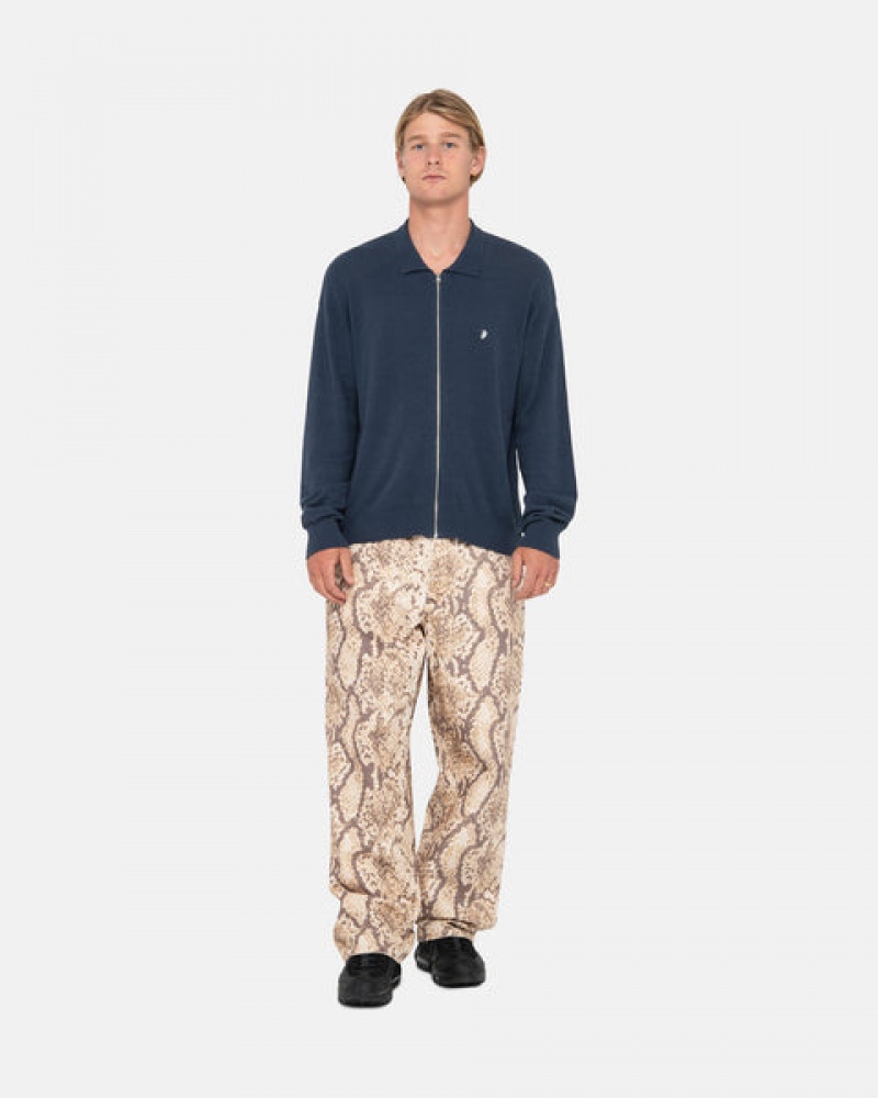 Stussy Big Ol' Jean Washed Canvas Broek Dames Slangenprint Belgium | JTN-4638