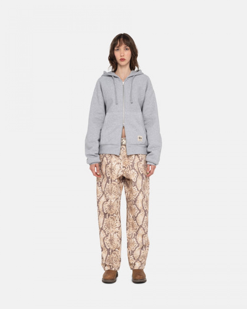 Stussy Big Ol' Jean Washed Canvas Broek Dames Slangenprint Belgium | JTN-4638