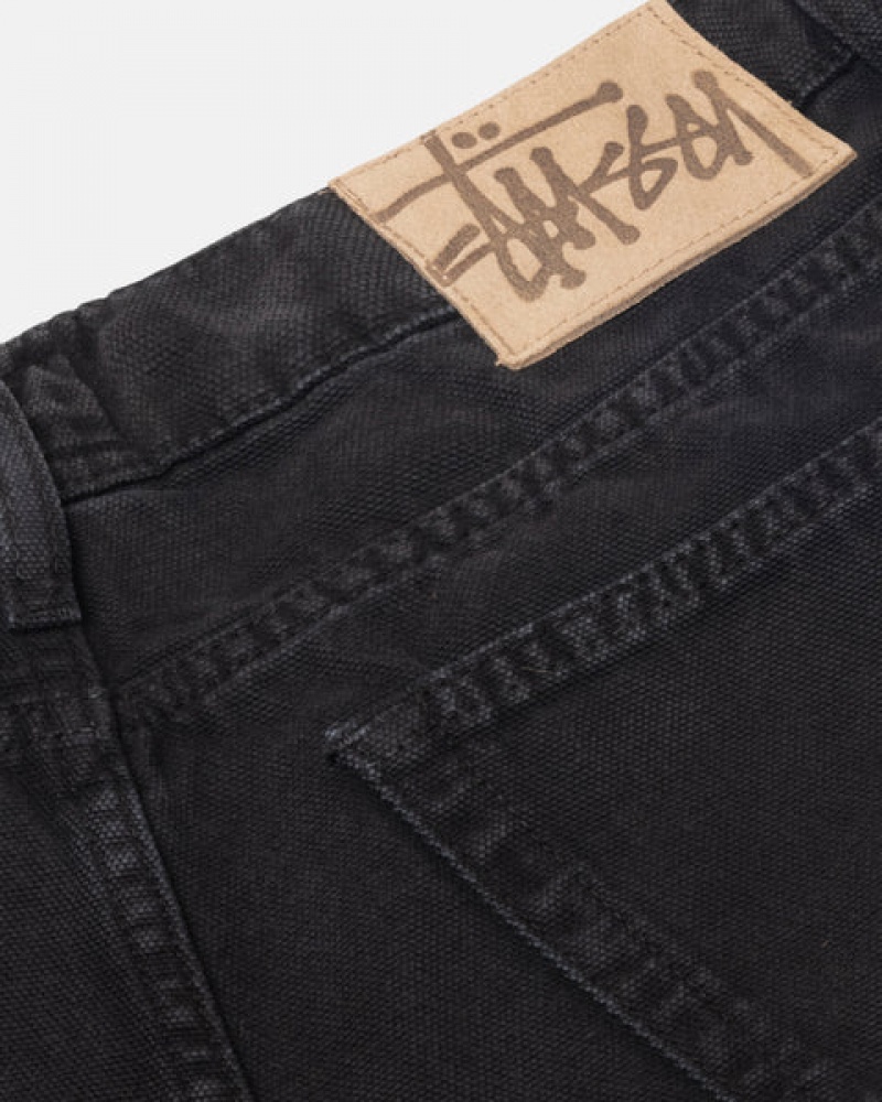 Stussy Big Ol' Jean Washed Canvas Broek Heren Zwart Belgium | ODG-6879