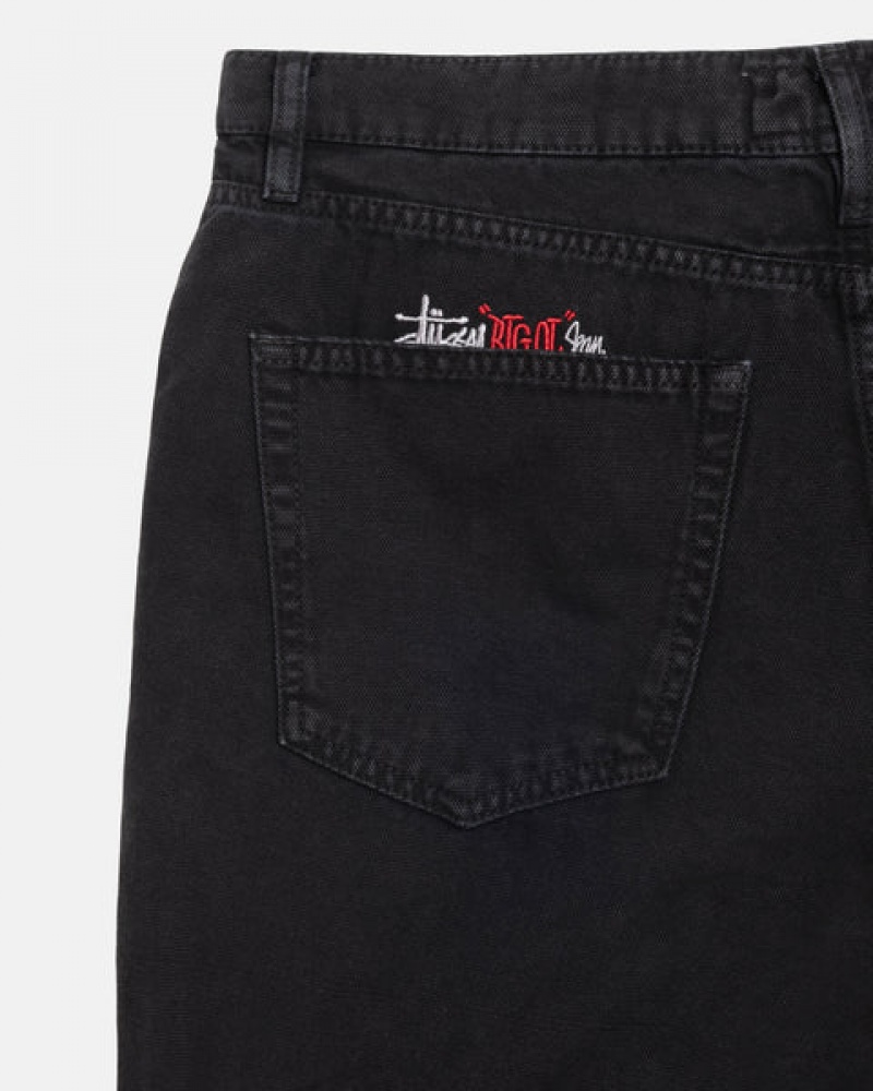 Stussy Big Ol' Jean Washed Canvas Broek Heren Zwart Belgium | ODG-6879