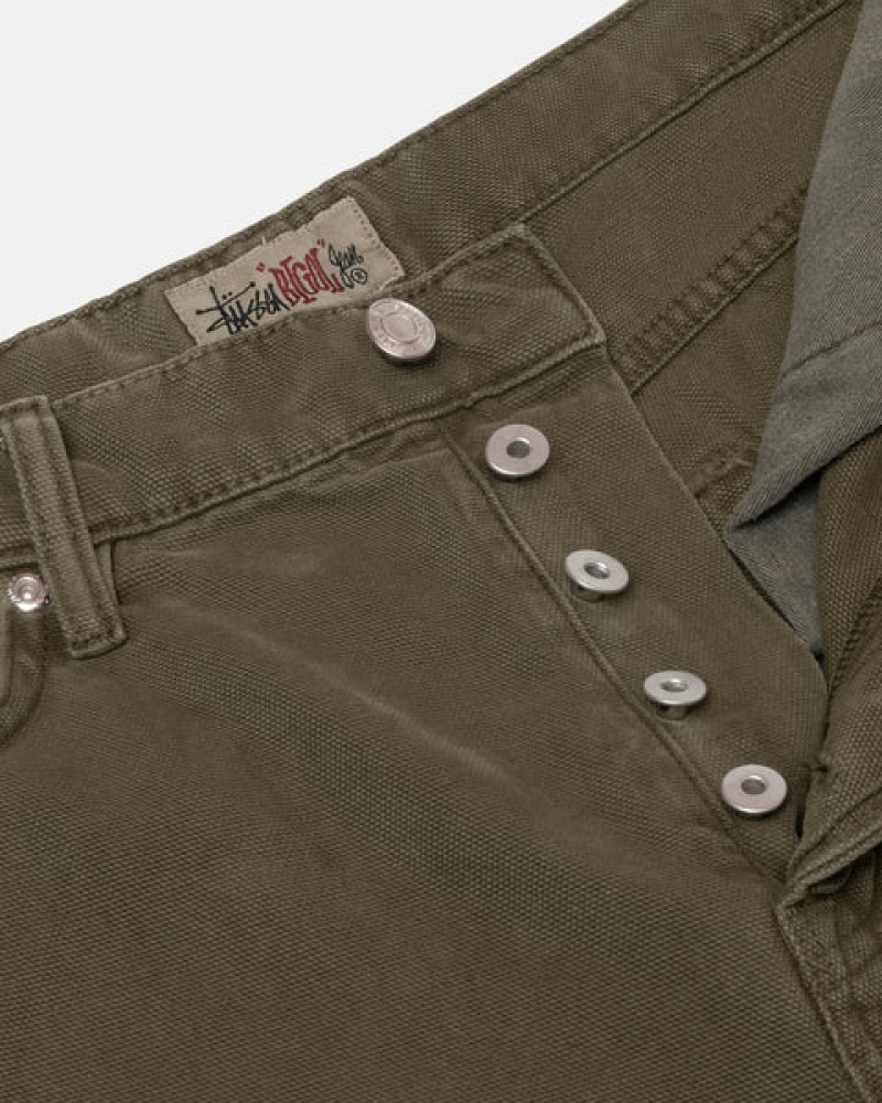 Stussy Big Ol' Jean Washed Canvas Broek Heren Olijfgroen Belgium | VJL-3805