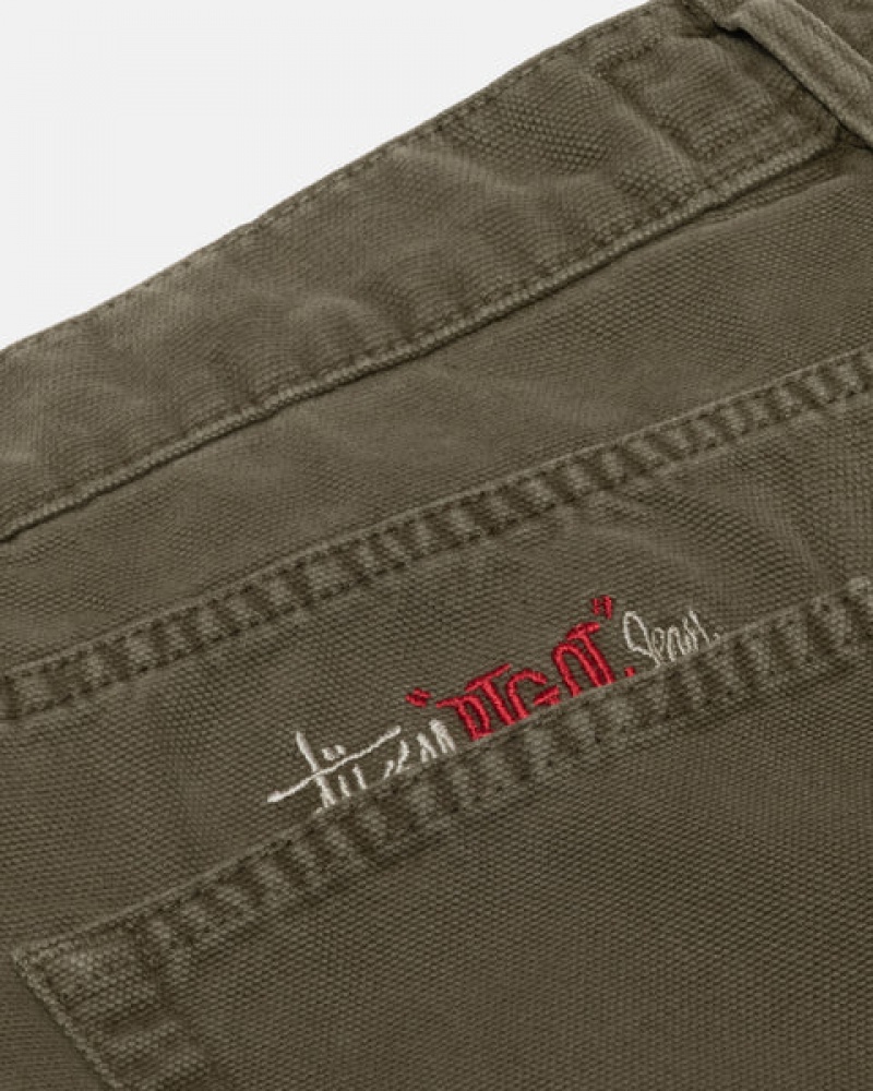 Stussy Big Ol' Jean Washed Canvas Broek Heren Olijfgroen Belgium | VJL-3805