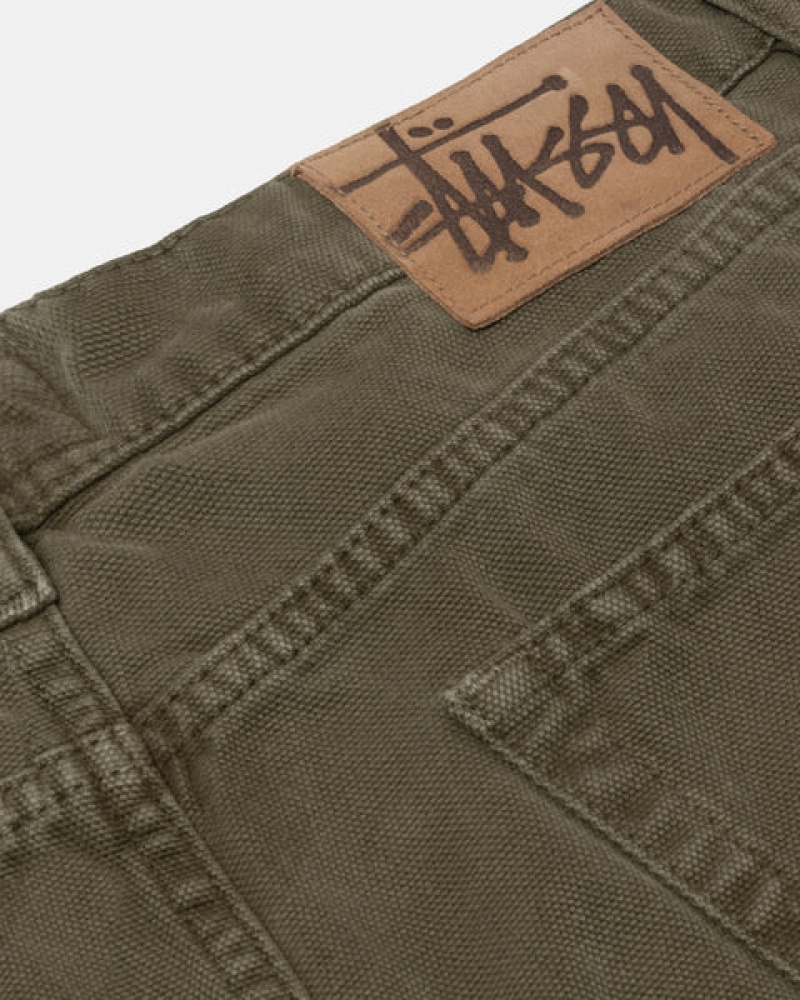 Stussy Big Ol' Jean Washed Canvas Broek Heren Olijfgroen Belgium | VJL-3805