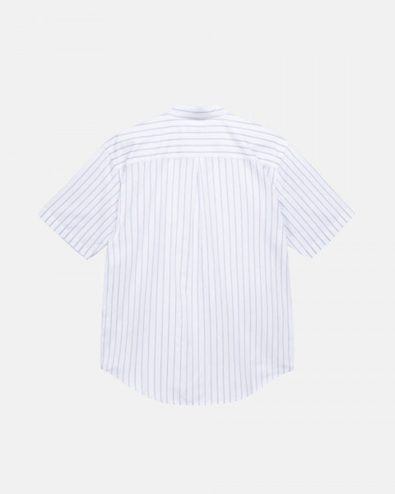 Stussy Boxy Gestreept Shirt Overhemd Heren Wit Belgium | HBW-7452