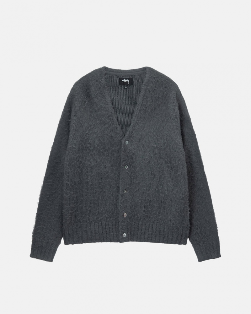 Stussy Brushed Cardigan Trui Dames Charcoal Belgium | SHS-7106