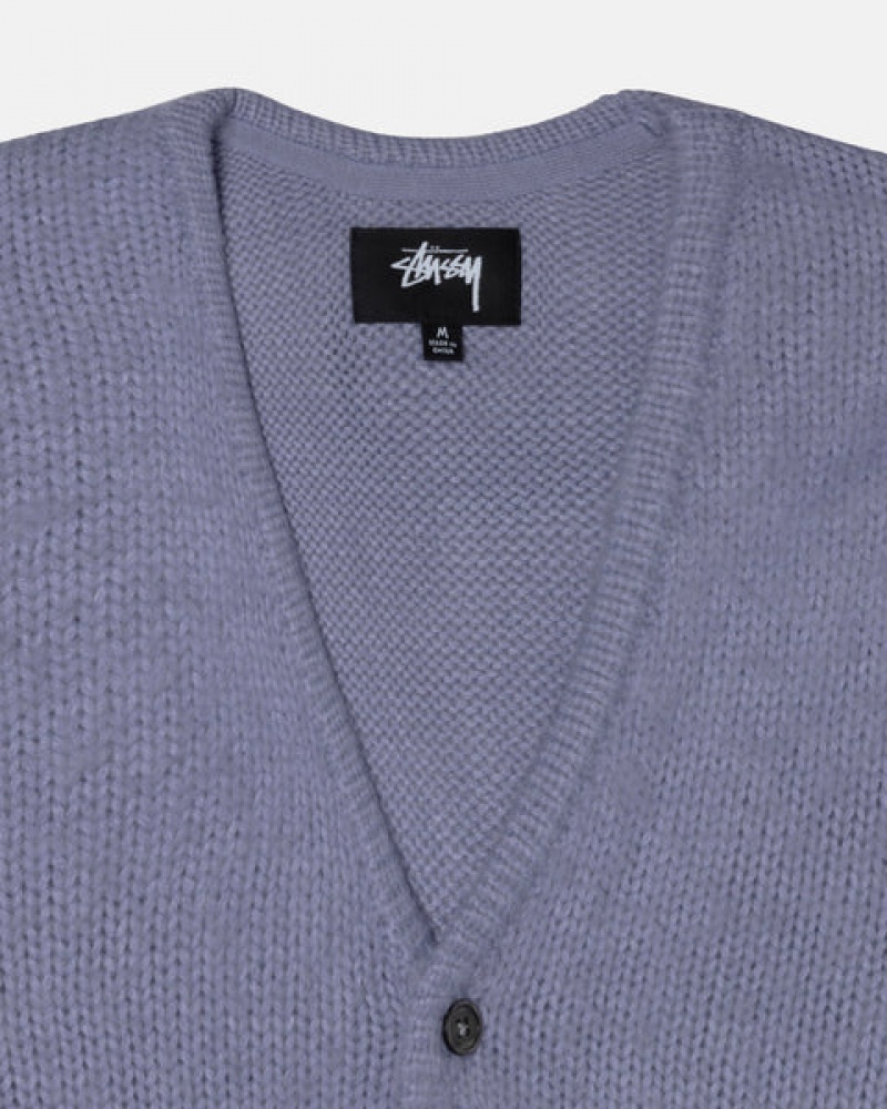 Stussy Brushed Cardigan Trui Dames Paars Belgium | VTO-7033