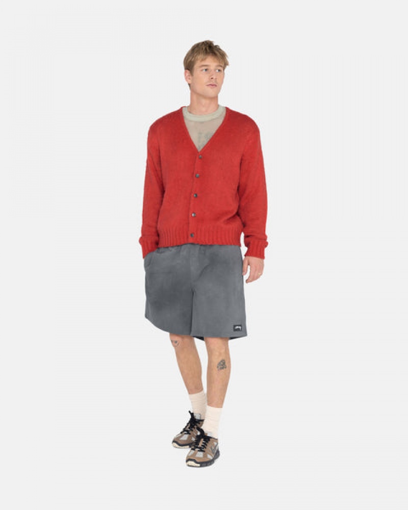 Stussy Brushed Cardigan Trui Dames Rood Belgium | XOJ-9415