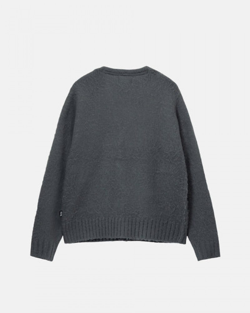 Stussy Brushed Cardigan Trui Heren Charcoal Belgium | UKU-6880