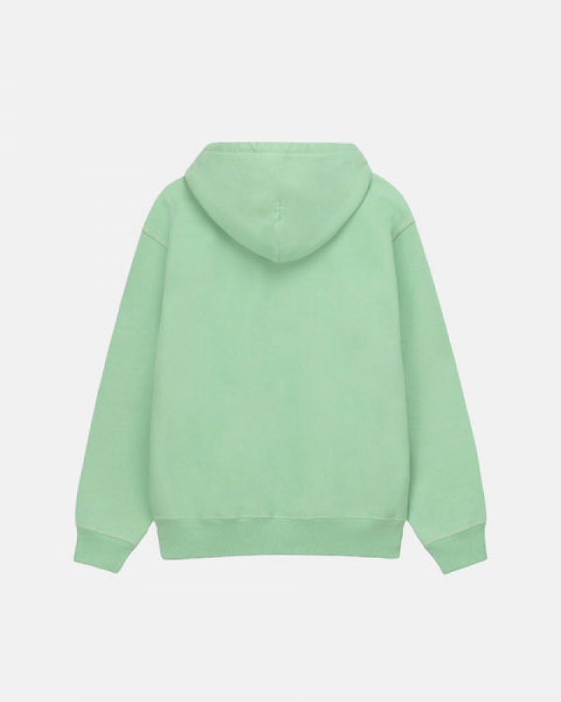 Stussy Contrast Stitch Label Hood Sweatshirts Heren Groen Belgium | YKD-6982