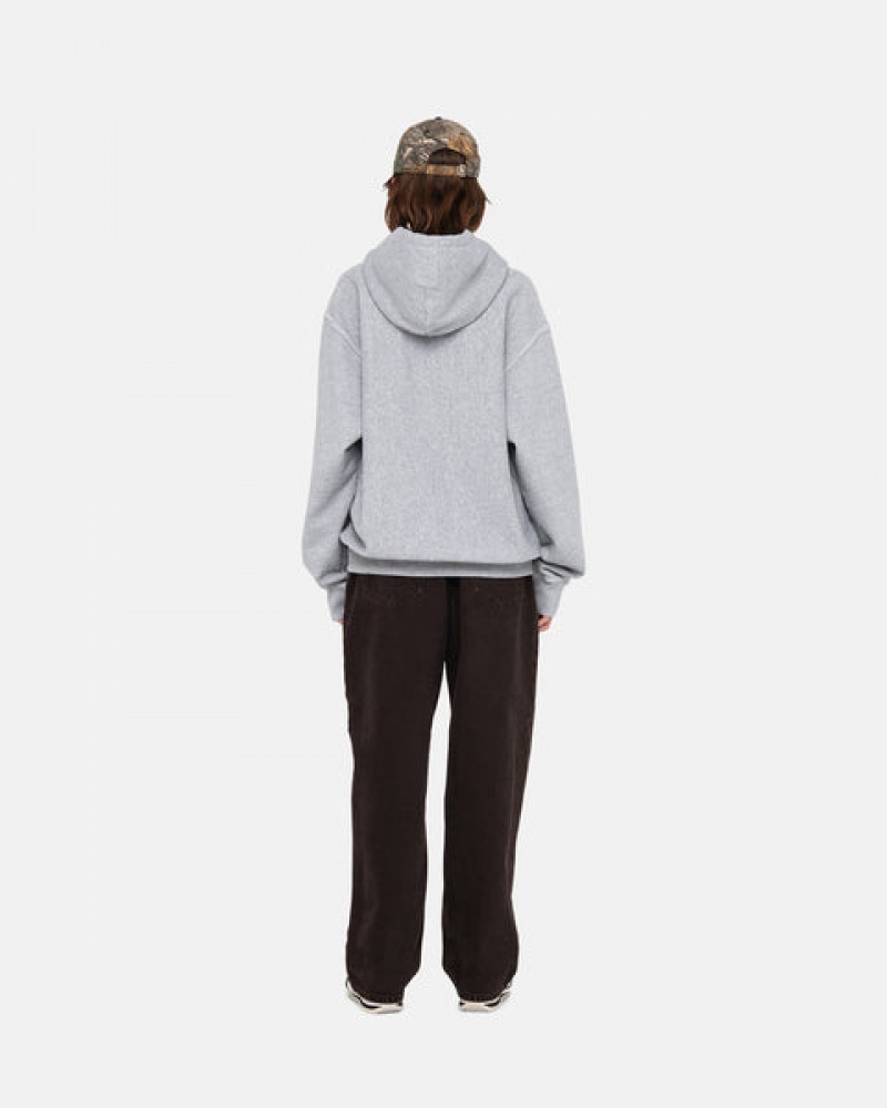 Stussy Contrast Stitch Label Hoodie Hoodie Heren Grijs Belgium | EXT-3070