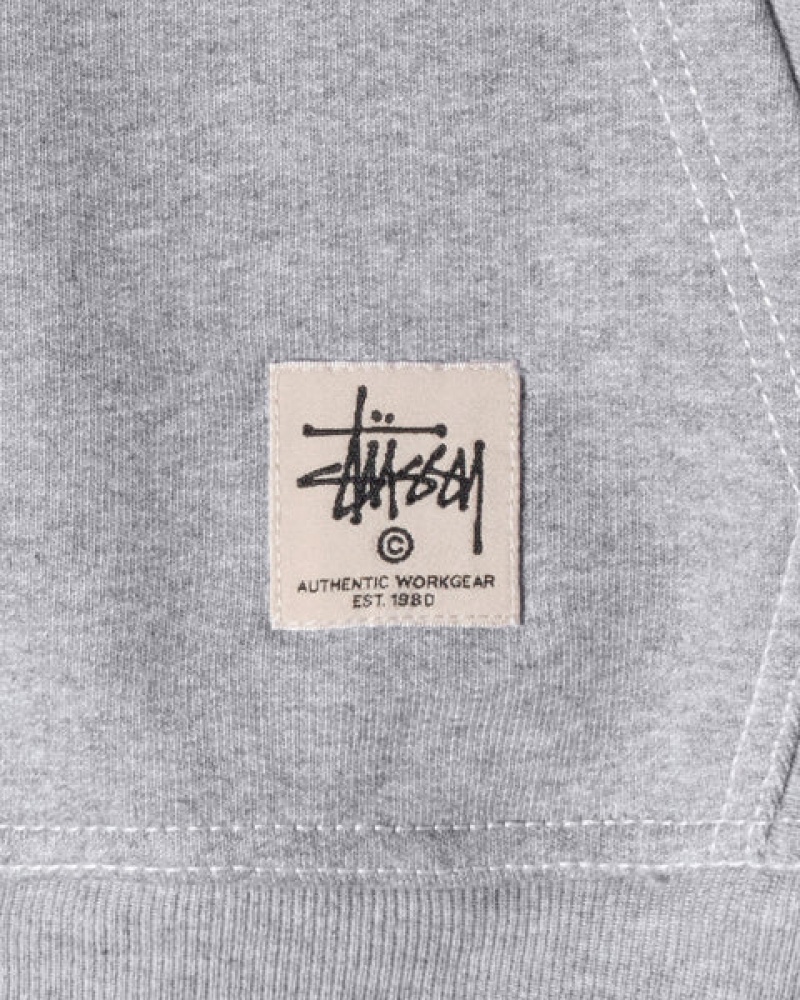 Stussy Contrast Stitch Label Hoodie Hoodie Heren Grijs Belgium | EXT-3070