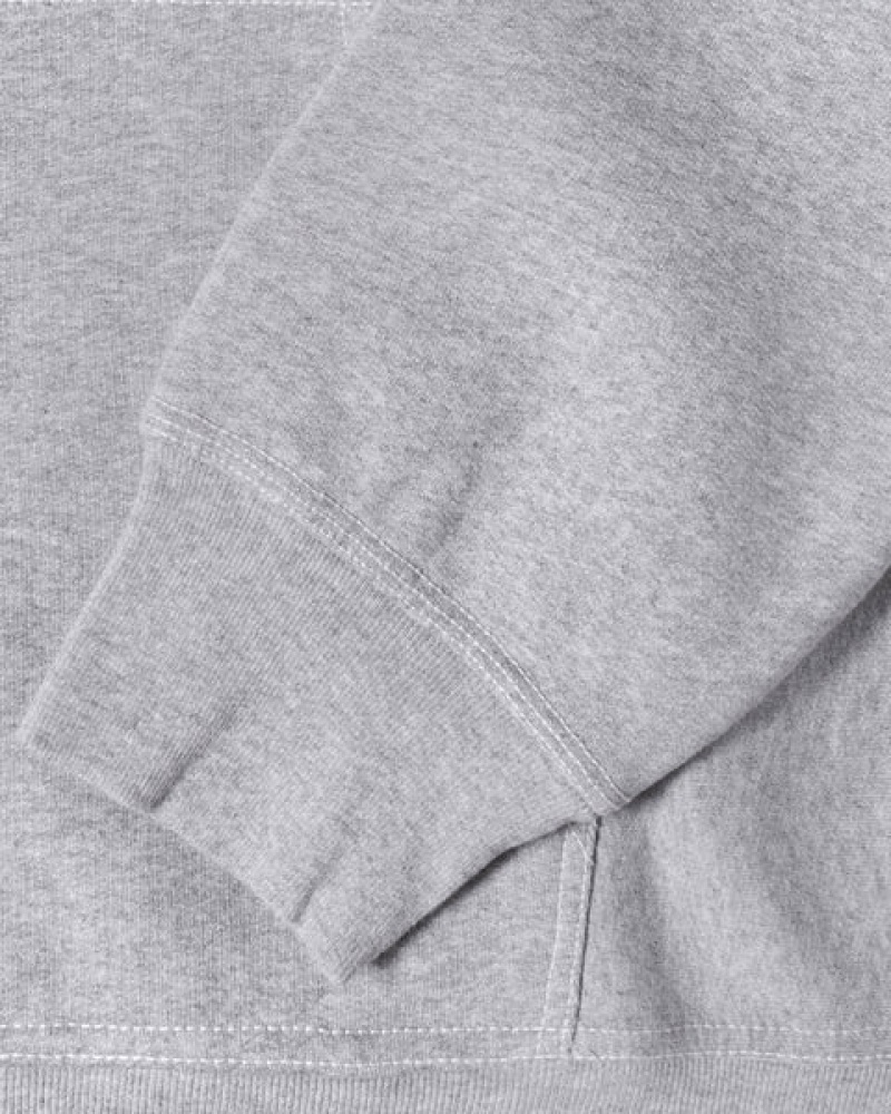 Stussy Contrast Stitch Label Hoodie Hoodie Heren Grijs Belgium | EXT-3070