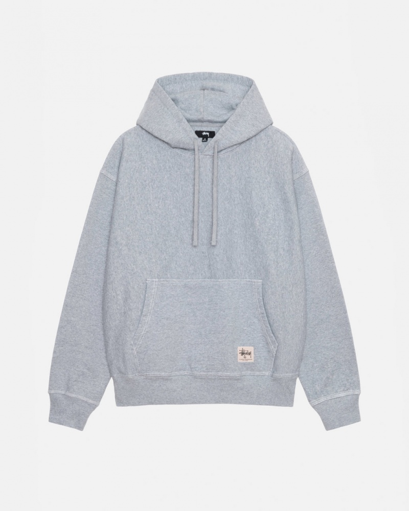 Stussy Contrast Stitch Label Hoodie Hoodie Heren Grijs Belgium | EXT-3070