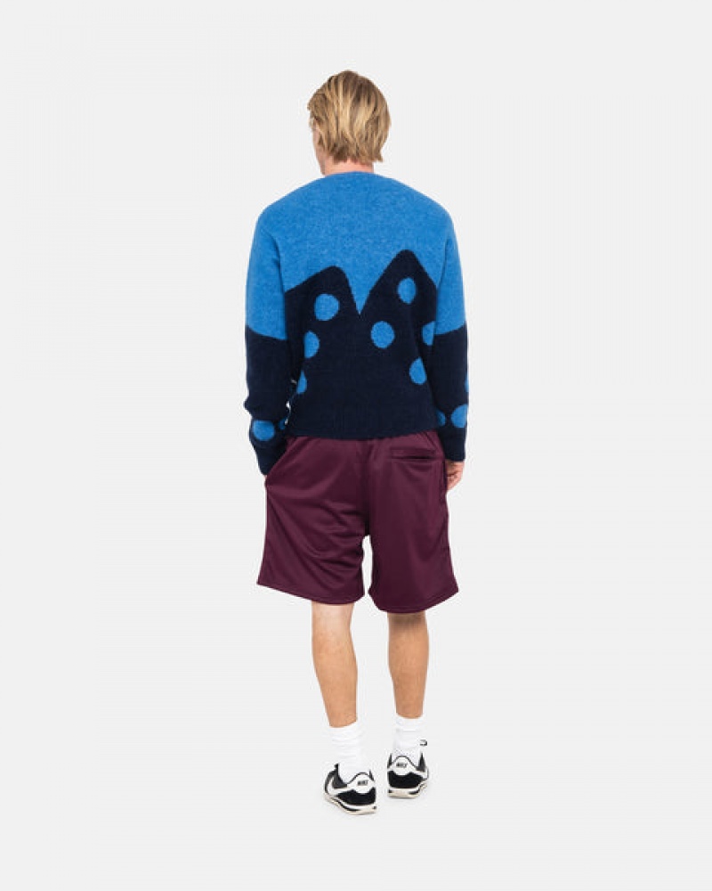 Stussy Dice Fuzzy Crew Trui Dames Blauw Belgium | ZHT-5179