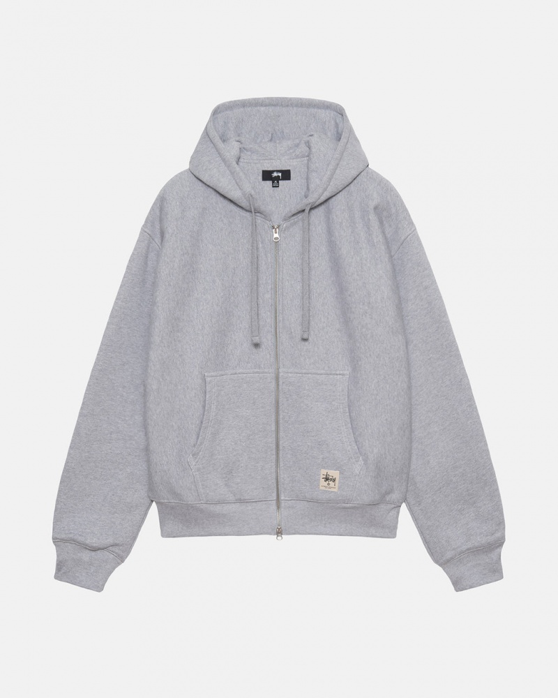 Stussy Double Face Label Zip Hoodie Hoodie Heren Grijs Belgium | VGN-7784