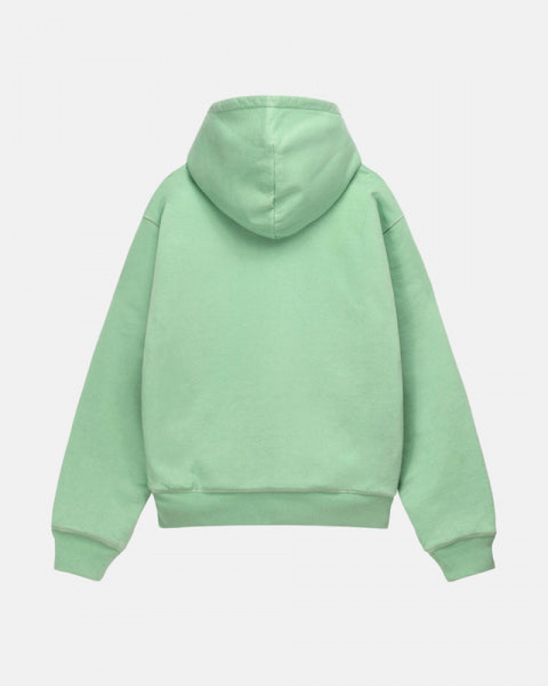 Stussy Double Face Label Zip Hoodie Hoodie Dames Groen Belgium | RIJ-1537