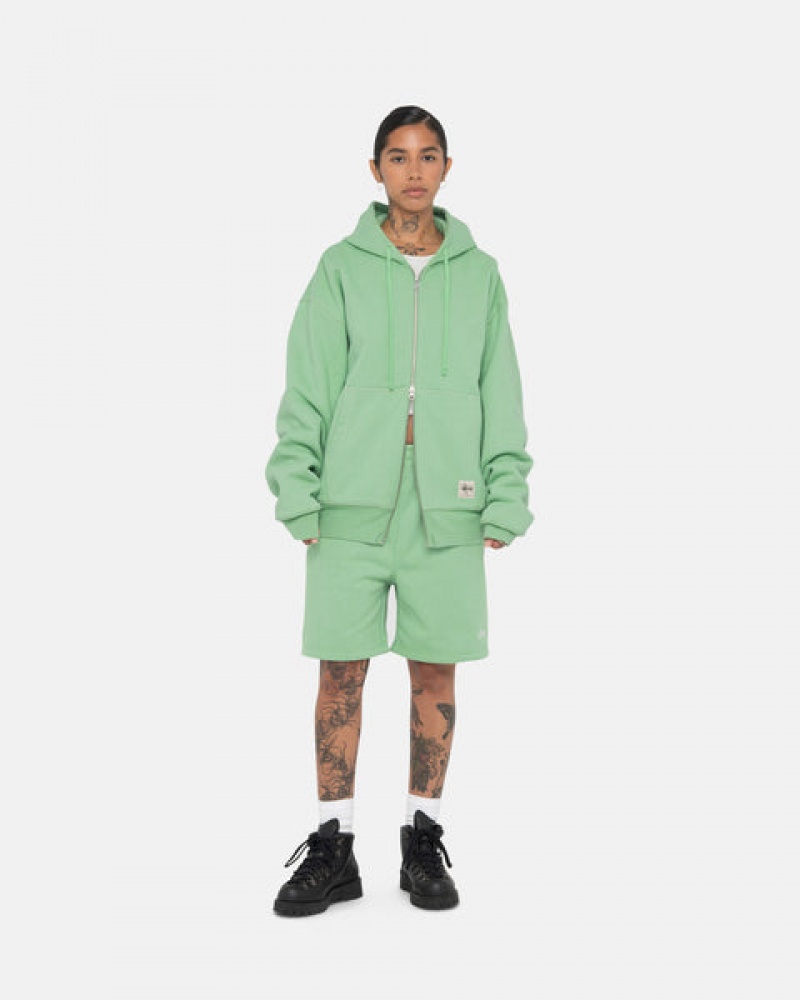 Stussy Double Face Label Zip Hoodie Hoodie Dames Groen Belgium | RIJ-1537